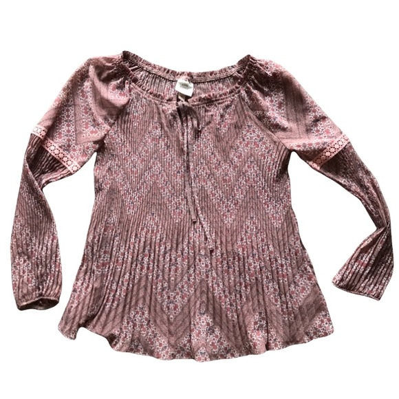 Knox Rose Tops - Knox Rose CottageCore Pleated Style Floral Long Sleeve Blouse Women’s Sz. M
